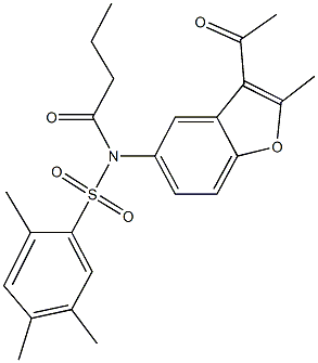 N-(3-acetyl-2-methyl-1-benzofuran-5-yl)-N-butyryl-2,4,5-trimethylbenzenesulfonamide Structure