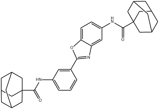 N-(2-{3-[(1-adamantylcarbonyl)amino]phenyl}-1,3-benzoxazol-5-yl)-1-adamantanecarboxamide Structure