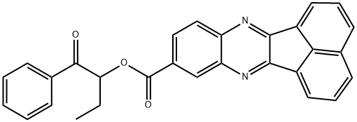 1-benzoylpropyl acenaphtho[1,2-b]quinoxaline-9-carboxylate Struktur