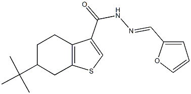 6-tert-butyl-N'-(2-furylmethylene)-4,5,6,7-tetrahydro-1-benzothiophene-3-carbohydrazide Structure