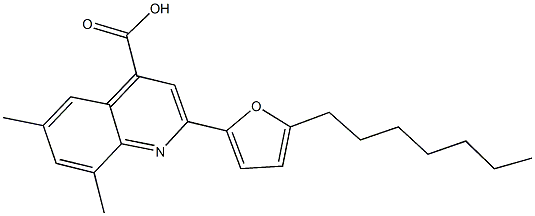 2-(5-heptyl-2-furyl)-6,8-dimethyl-4-quinolinecarboxylic acid 结构式