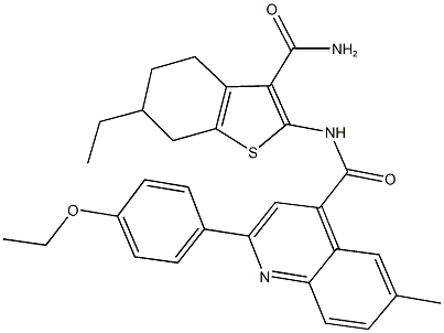 N-[3-(aminocarbonyl)-6-ethyl-4,5,6,7-tetrahydro-1-benzothien-2-yl]-2-(4-ethoxyphenyl)-6-methyl-4-quinolinecarboxamide|