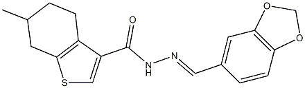 522618-48-0 N'-(1,3-benzodioxol-5-ylmethylene)-6-methyl-4,5,6,7-tetrahydro-1-benzothiophene-3-carbohydrazide