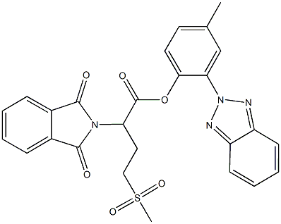 2-(2H-1,2,3-benzotriazol-2-yl)-4-methylphenyl 2-(1,3-dioxo-1,3-dihydro-2H-isoindol-2-yl)-4-(methylsulfonyl)butanoate Struktur
