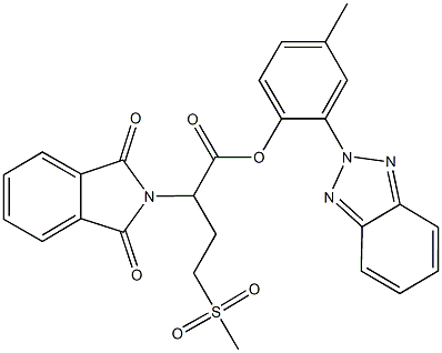 2-(2H-1,2,3-benzotriazol-2-yl)-4-methylphenyl 2-(1,3-dioxo-1,3-dihydro-2H-isoindol-2-yl)-4-(methylsulfonyl)butanoate Structure