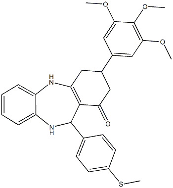 524000-41-7 11-[4-(methylsulfanyl)phenyl]-3-(3,4,5-trimethoxyphenyl)-2,3,4,5,10,11-hexahydro-1H-dibenzo[b,e][1,4]diazepin-1-one