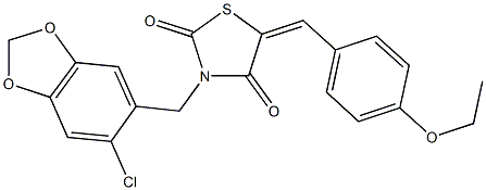524023-27-6 3-[(6-chloro-1,3-benzodioxol-5-yl)methyl]-5-(4-ethoxybenzylidene)-1,3-thiazolidine-2,4-dione