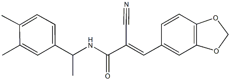 524929-21-3 3-(1,3-benzodioxol-5-yl)-2-cyano-N-[1-(3,4-dimethylphenyl)ethyl]acrylamide