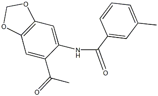 N-(6-acetyl-1,3-benzodioxol-5-yl)-3-methylbenzamide Structure