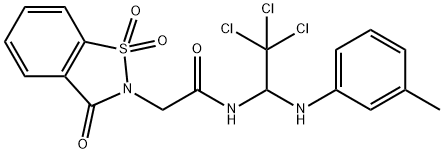 2-(1,1-dioxido-3-oxo-1,2-benzisothiazol-2(3H)-yl)-N-[2,2,2-trichloro-1-(3-toluidino)ethyl]acetamide Structure