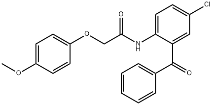 N-(2-benzoyl-4-chlorophenyl)-2-(4-methoxyphenoxy)acetamide Struktur