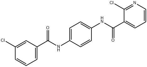 2-chloro-N-{4-[(3-chlorobenzoyl)amino]phenyl}nicotinamide Struktur