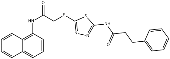 N-(5-{[2-(1-naphthylamino)-2-oxoethyl]sulfanyl}-1,3,4-thiadiazol-2-yl)-3-phenylpropanamide 结构式