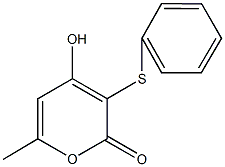 4-hydroxy-6-methyl-3-(phenylsulfanyl)-2H-pyran-2-one Struktur