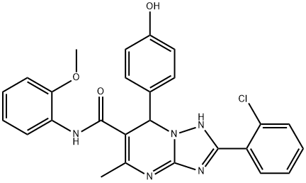 2-(2-chlorophenyl)-7-(4-hydroxyphenyl)-N-(2-methoxyphenyl)-5-methyl-4,7-dihydro[1,2,4]triazolo[1,5-a]pyrimidine-6-carboxamide Struktur