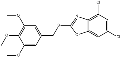 540514-32-7 4,6-dichloro-2-[(3,4,5-trimethoxybenzyl)sulfanyl]-1,3-benzoxazole