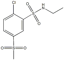 2-chloro-N-ethyl-5-(methylsulfonyl)benzenesulfonamide Struktur