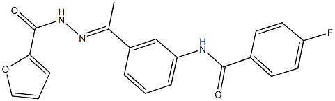 4-fluoro-N-{3-[N-(2-furoyl)ethanehydrazonoyl]phenyl}benzamide Struktur