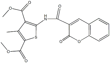 dimethyl 3-methyl-5-{[(2-oxo-2H-chromen-3-yl)carbonyl]amino}-2,4-thiophenedicarboxylate|