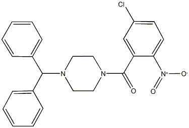 1-benzhydryl-4-{5-chloro-2-nitrobenzoyl}piperazine 化学構造式