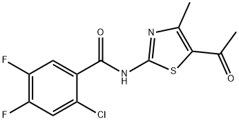 N-(5-acetyl-4-methyl-1,3-thiazol-2-yl)-2-chloro-4,5-difluorobenzamide Struktur