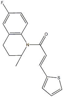 6-fluoro-2-methyl-1-[3-(2-thienyl)acryloyl]-1,2,3,4-tetrahydroquinoline Structure