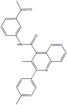N-(3-acetylphenyl)-3-methyl-2-(4-methylphenyl)-4-quinolinecarboxamide Struktur