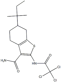 6-tert-pentyl-2-[(trichloroacetyl)amino]-4,5,6,7-tetrahydro-1-benzothiophene-3-carboxamide Structure