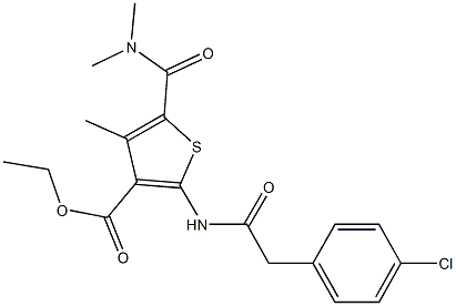 547704-24-5 ethyl 2-{[(4-chlorophenyl)acetyl]amino}-5-[(dimethylamino)carbonyl]-4-methyl-3-thiophenecarboxylate