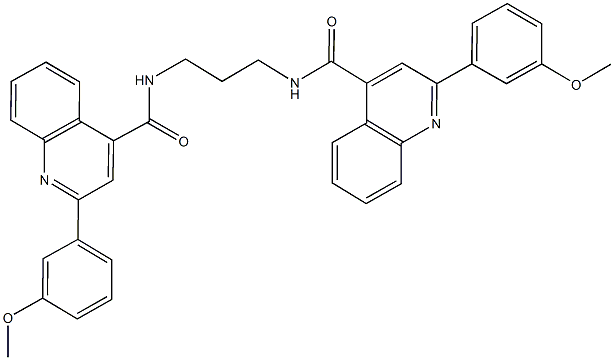2-(3-methoxyphenyl)-N-[3-({[2-(3-methoxyphenyl)-4-quinolinyl]carbonyl}amino)propyl]-4-quinolinecarboxamide Struktur