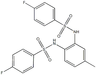4-fluoro-N-(2-{[(4-fluorophenyl)sulfonyl]amino}-5-methylphenyl)benzenesulfonamide Struktur