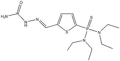 P-{5-[2-(aminocarbonyl)carbohydrazonoyl]-2-thienyl}-N,N,N',N'-tetraethylphosphonothioic diamide Structure
