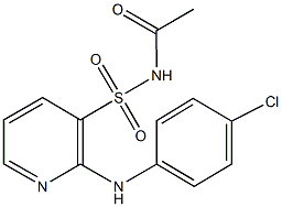 N-acetyl-2-(4-chloroanilino)-3-pyridinesulfonamide Struktur