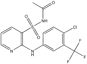 N-acetyl-2-[4-chloro-3-(trifluoromethyl)anilino]-3-pyridinesulfonamide Structure