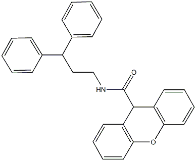 N-(3,3-diphenylpropyl)-9H-xanthene-9-carboxamide Structure