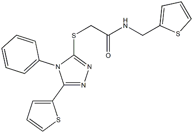 2-{[4-phenyl-5-(2-thienyl)-4H-1,2,4-triazol-3-yl]sulfanyl}-N-(2-thienylmethyl)acetamide Struktur