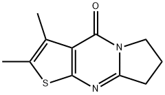 2,3-dimethyl-7,8-dihydropyrrolo[1,2-a]thieno[2,3-d]pyrimidin-4(6H)-one Struktur