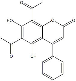 6,8-diacetyl-5,7-dihydroxy-4-phenyl-2H-chromen-2-one Structure