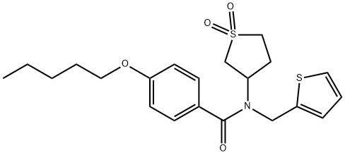 N-(1,1-dioxidotetrahydro-3-thienyl)-4-(pentyloxy)-N-(2-thienylmethyl)benzamide,575462-48-5,结构式