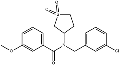 N-(3-chlorobenzyl)-N-(1,1-dioxidotetrahydro-3-thienyl)-3-methoxybenzamide 结构式