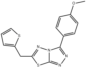 methyl 4-[6-(2-thienylmethyl)[1,2,4]triazolo[3,4-b][1,3,4]thiadiazol-3-yl]phenyl ether Struktur