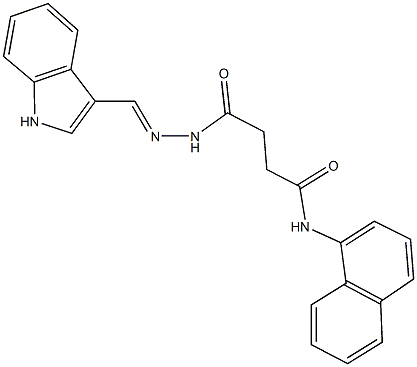 4-[2-(1H-indol-3-ylmethylene)hydrazino]-N-(1-naphthyl)-4-oxobutanamide 结构式