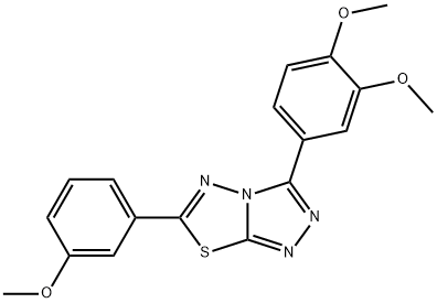 3-(3,4-dimethoxyphenyl)-6-(3-methoxyphenyl)[1,2,4]triazolo[3,4-b][1,3,4]thiadiazole Struktur