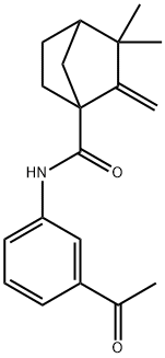 N-(3-acetylphenyl)-3,3-dimethyl-2-methylenebicyclo[2.2.1]heptane-1-carboxamide Struktur