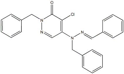 benzaldehyde benzyl(1-benzyl-5-chloro-6-oxo-1,6-dihydro-4-pyridazinyl)hydrazone Struktur