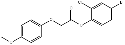 4-bromo-2-chlorophenyl (4-methoxyphenoxy)acetate Structure