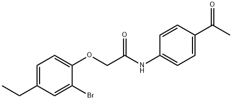 N-(4-acetylphenyl)-2-(2-bromo-4-ethylphenoxy)acetamide Struktur