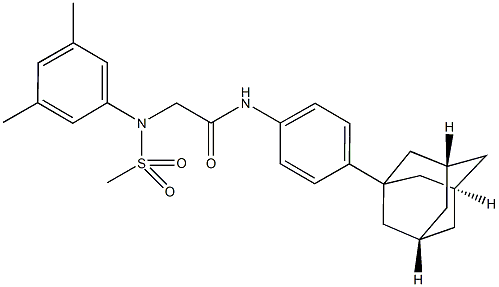 N-[4-(1-adamantyl)phenyl]-2-[3,5-dimethyl(methylsulfonyl)anilino]acetamide Structure