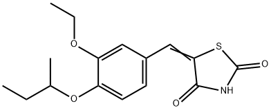 5-(4-sec-butoxy-3-ethoxybenzylidene)-1,3-thiazolidine-2,4-dione 化学構造式