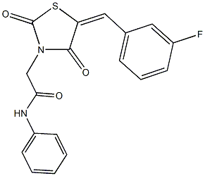 2-[5-(3-fluorobenzylidene)-2,4-dioxo-1,3-thiazolidin-3-yl]-N-phenylacetamide Structure